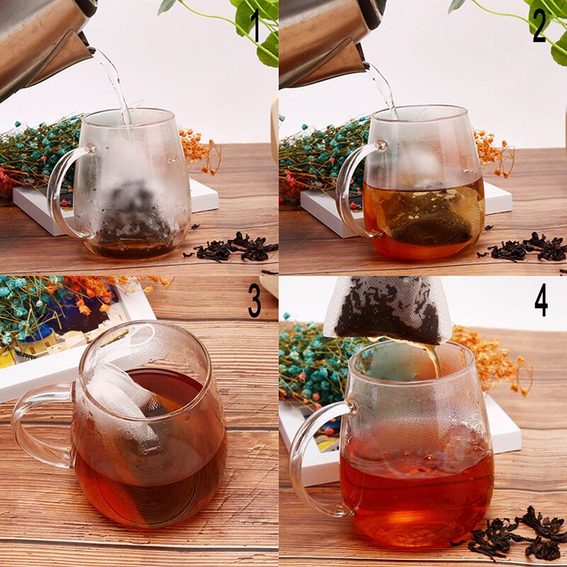 100Pcs Empty Scented Drawstring Pouch Bag Seal Filter Cook Herb Spice Loose Coffee Pouches Tools