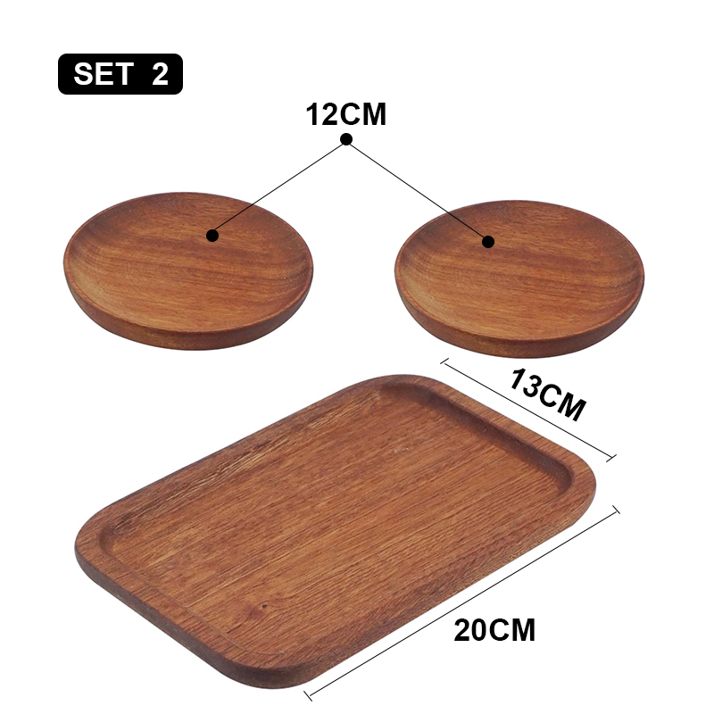 Tableware Dessert Round Tray Walnut Color Japanese Wood Tray Breakfast Bread Tray Tea Saucer Coasters Coffee Coasters: Beige