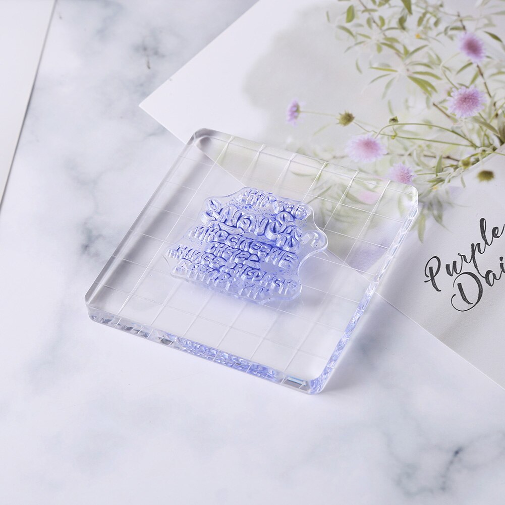 9 Size Acrylic Block For Clear Stamp Cling Mounted Rubber Stamps DIY Scrapbooking Clear Photo Album Decorative Handmade Tool