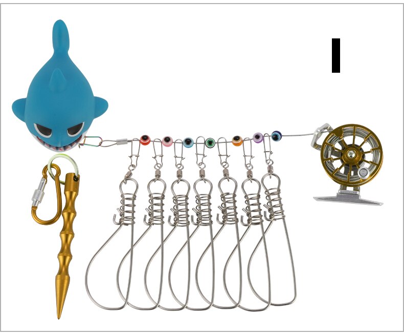 Billings Vissen Lock Gesp Rvs Levende Vis Lock Riem Vissen Stringer Visgerei Eend Shark Metalen Touw: I