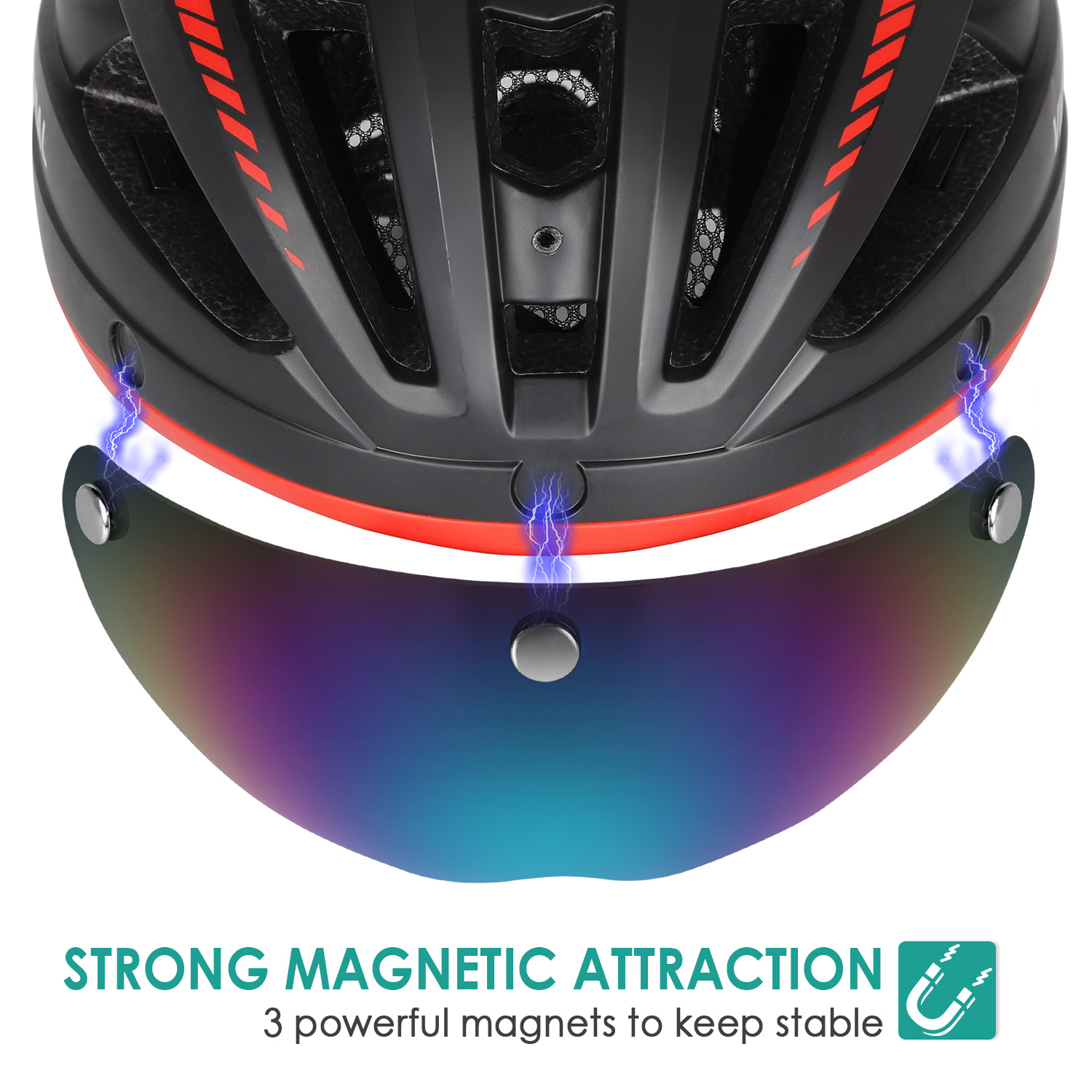 VICTGOAL Fahrradhelm Linse Magnetbrille UV-Schutz Sonnenbrille MTB Rennrad Helme Visier für Mann Nacht Fahrradbrille