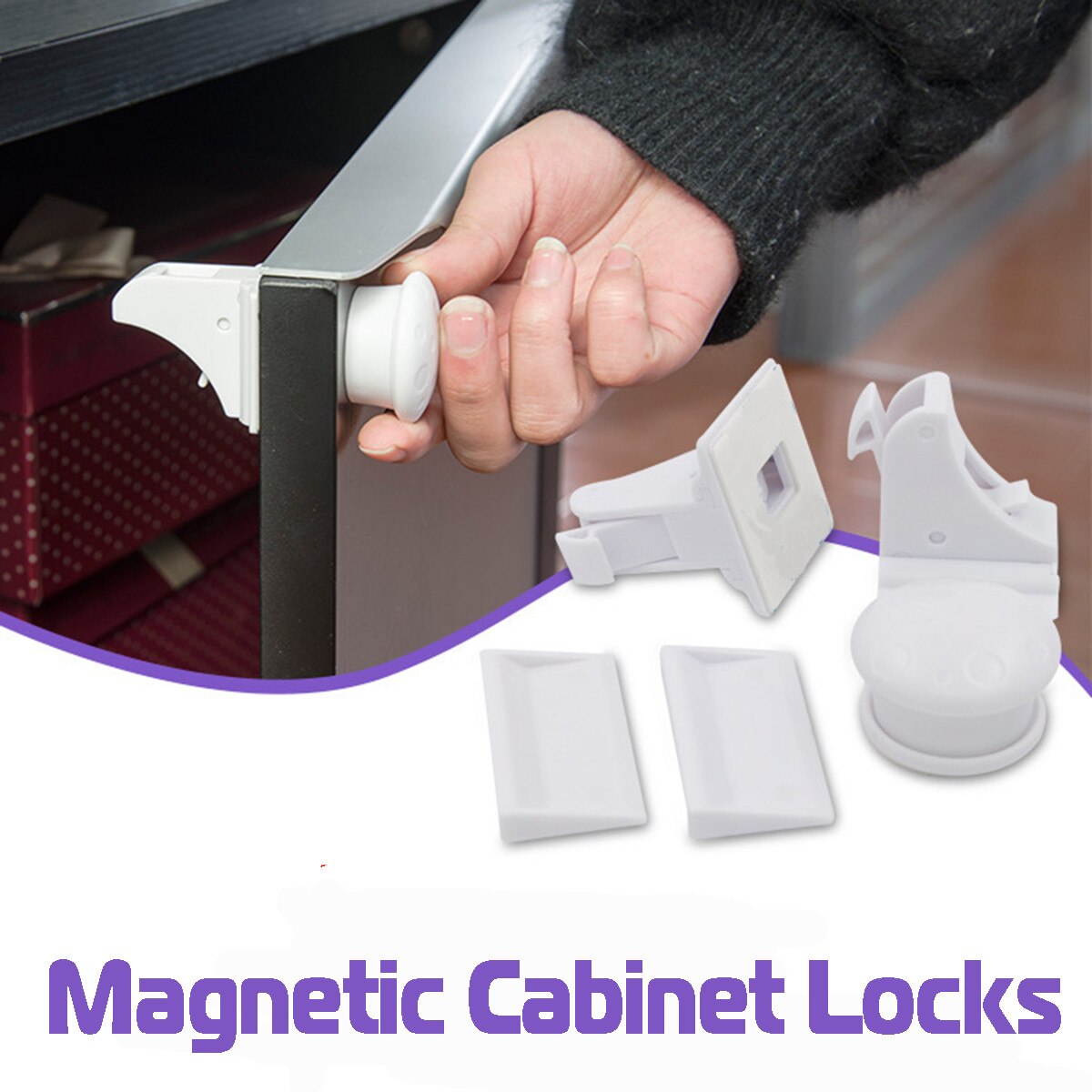 Serrure magnétique pour enfant, 12 serrures + 3 clés, protection de sécurité pour bébé, serrure porte d'armoire, verrouillage tiroir pour enfants