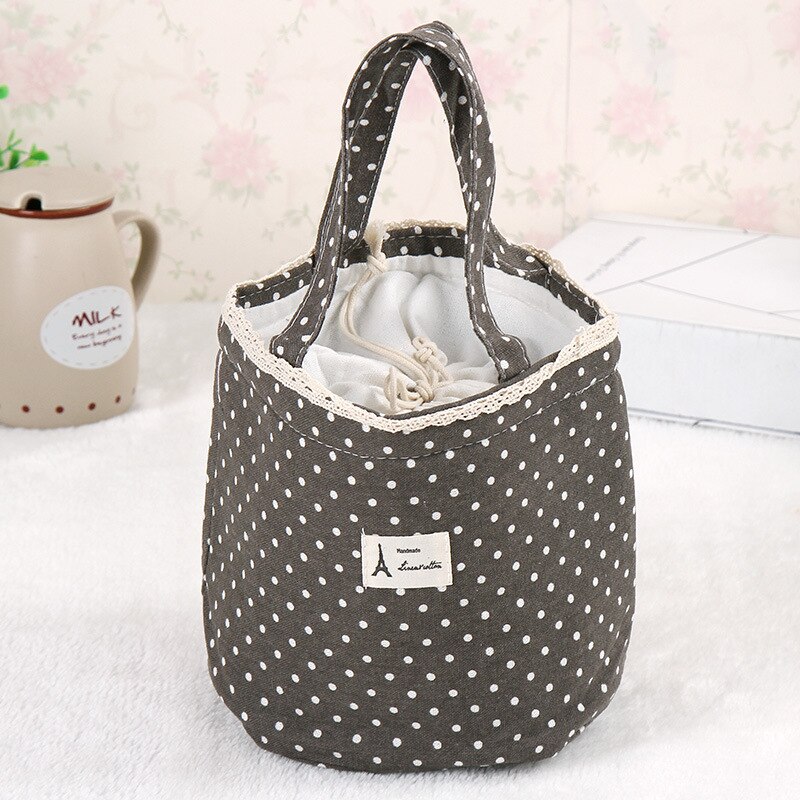 Portable Lunch Bag Thermal Insulated Lunch Box Tote Cooler Bag Bento Pouch Lunch Container School Food Storage Bags: coffe-small