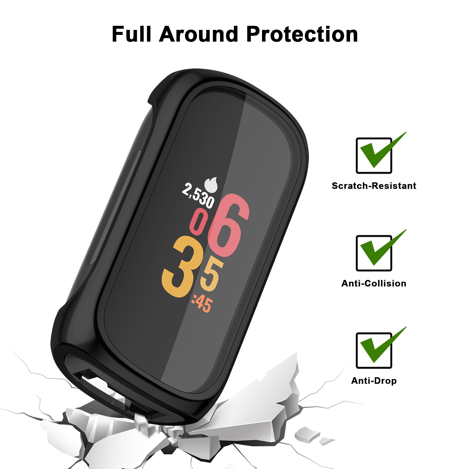 Funda completa de TPU suave para Fitbit inspire 2/inspire 3, Protector de pantalla para Fitbit inspire 2 3, carcasa protectora de parachoques