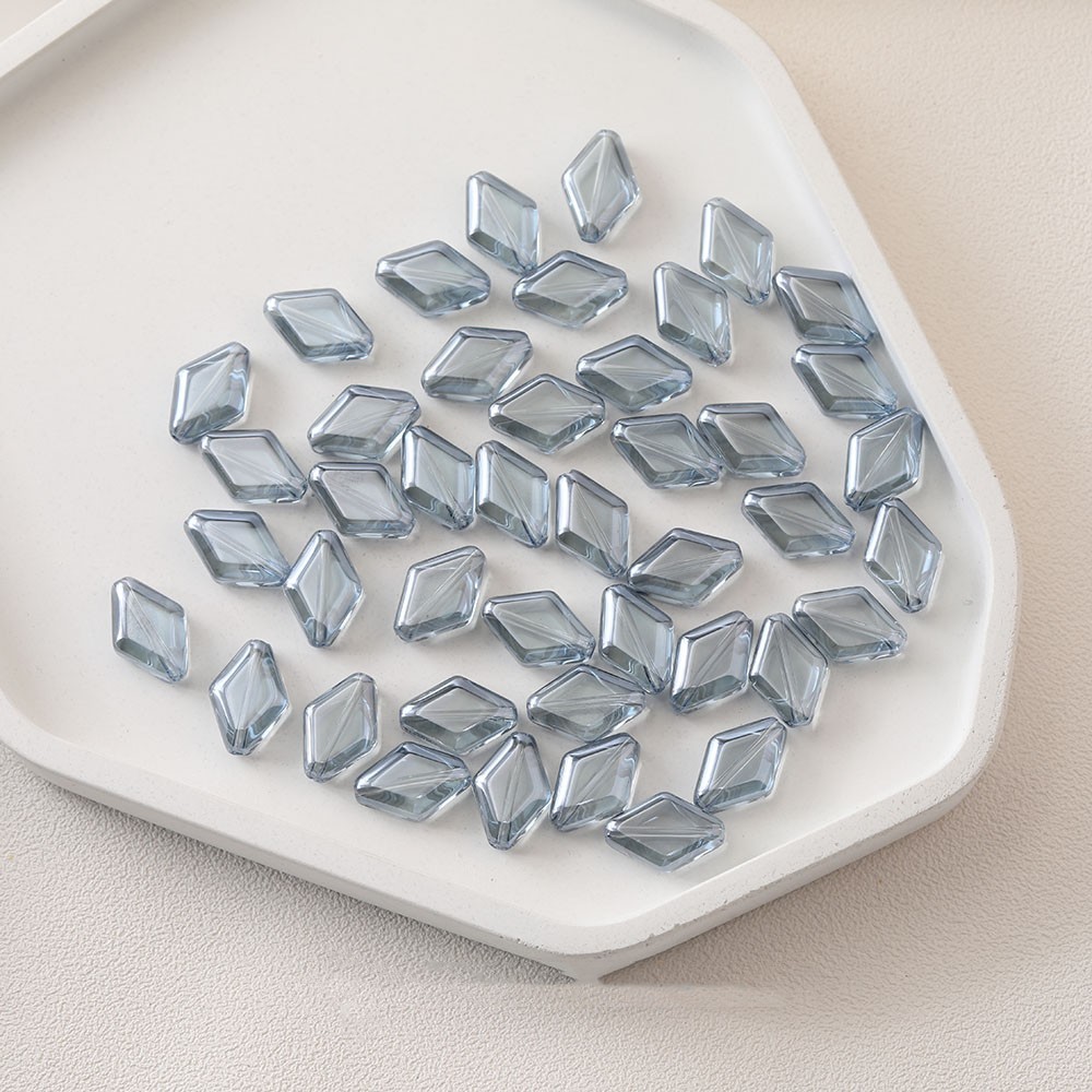 Cuentas de bicono de cristal checo de 10x15mm, cuentas de cristal rómbico de Color galvanizado hechas a mano, accesorios para anillos colgantes, manualidades Diy, 20 piezas: Azul