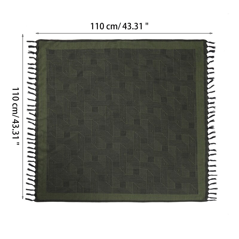 Shemagh-bufandas con flecos árabes, de mezcla de algodón, a prueba de viento, para la cabeza y el cuello, con borla, para acampar al aire libre en el desierto,