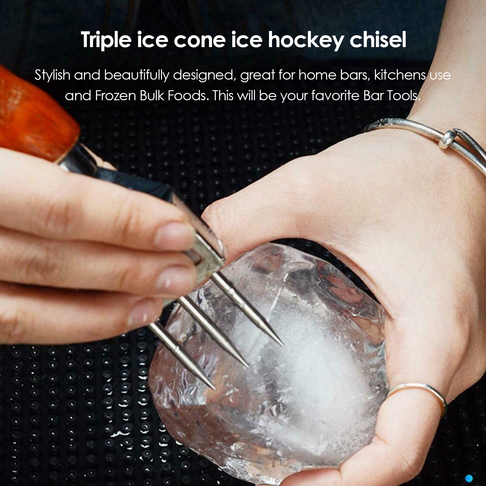 Stainless Steel Ice Pick with Wooden Handle and Sheath Kitchen Tool