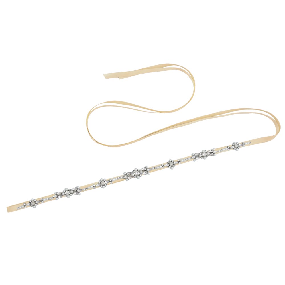 Cinturón para vestido de novia cinturón con cuentas para vestidos cinturones con estrás de perlas para Mujer Accesorios nupciales Braut Hochzeitsgürtel S488: Champán