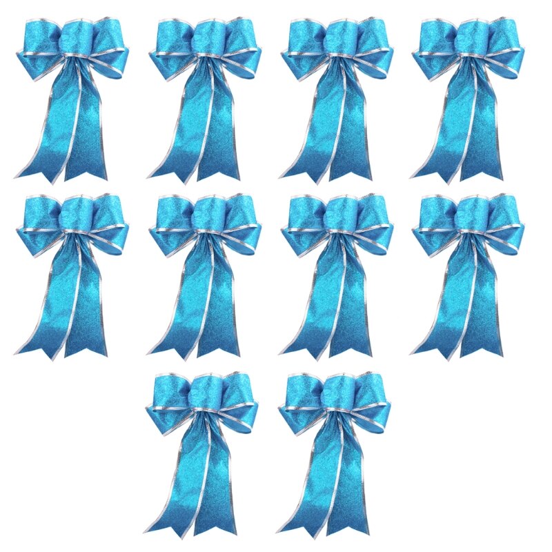 10 stuks 10 inch  x 8 inch haarrubber kerstboomstrik met strik hangende ornamenten 4 xfa