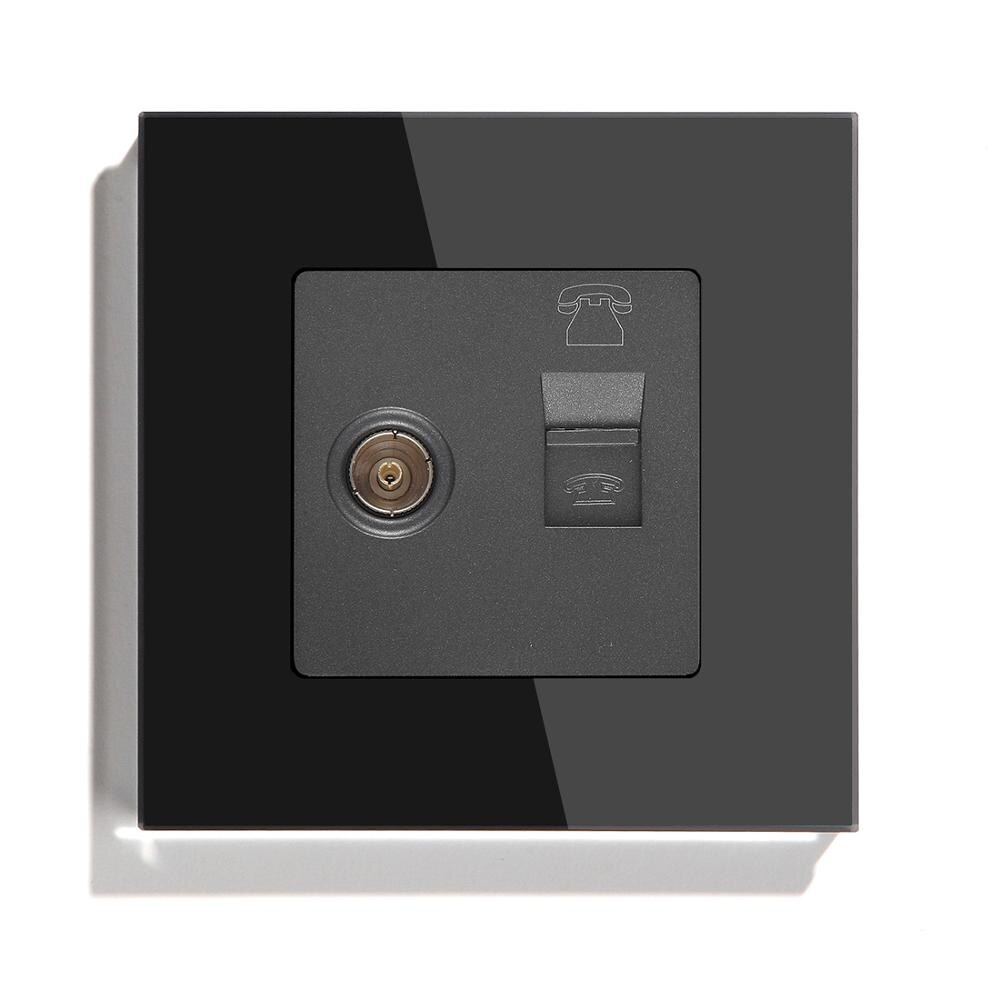 BSEED Wall TV Power Outlet Telphone Wall Socket CAT5 Wall Outlet Sockets