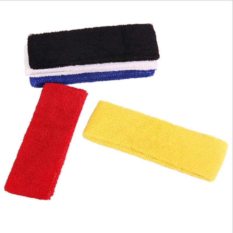 Outdoor Sports Tennis Sweatbands Forehead Head Hair Sweat Band Elastic Terry Cloth Cotton GYM Yoga Fitness HeadBand Sweatband