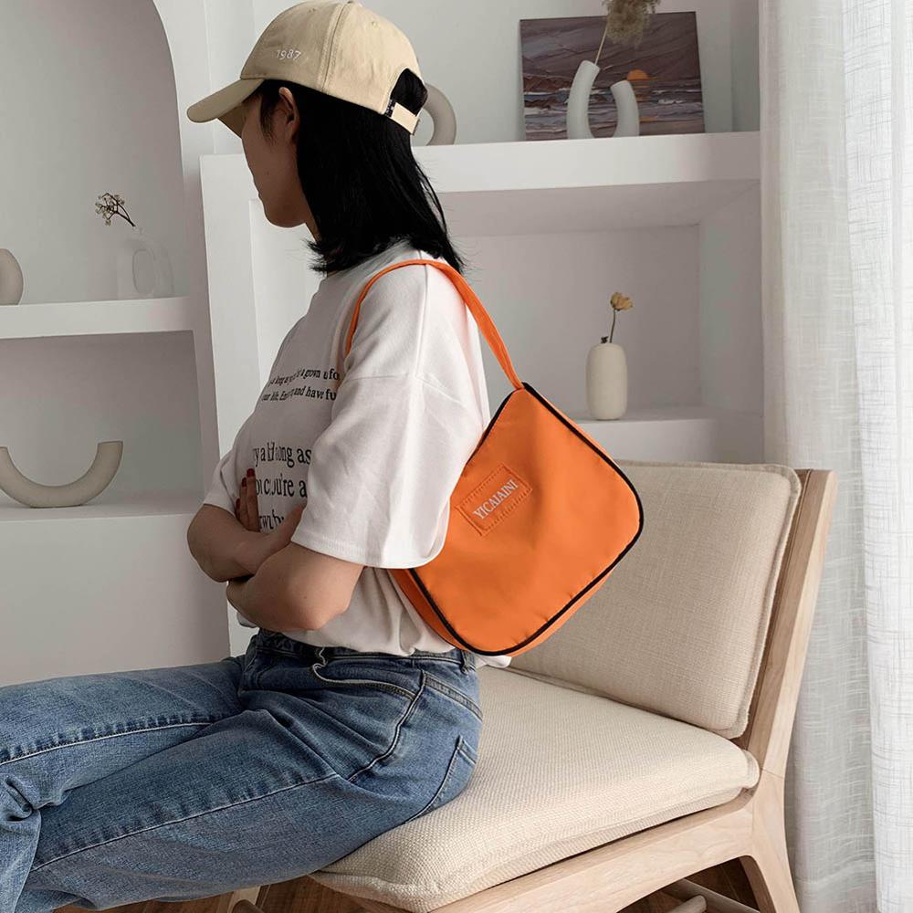 nylon uformelt kvinner håndvesker bokstaver mønster skulder handleposer holdbare butikk capcity totes