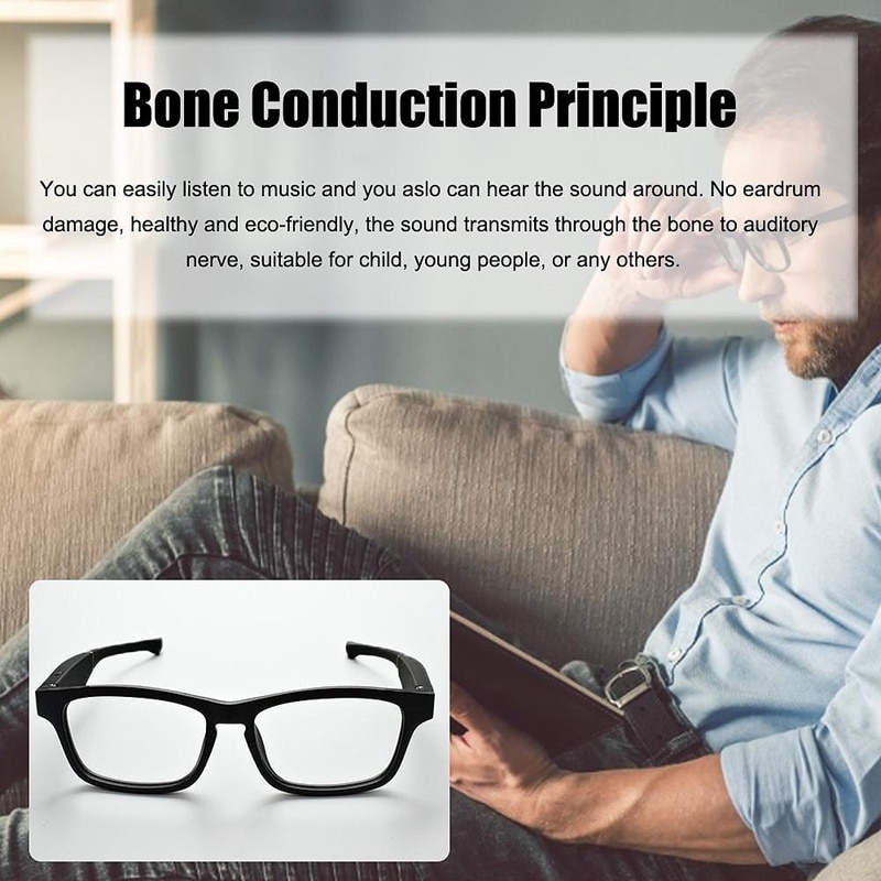K1 Knochenleitung Gläser, Clever Bluetooth Gläser, Anti-Blau Brille, Bluetooth Musik Clever Gläser