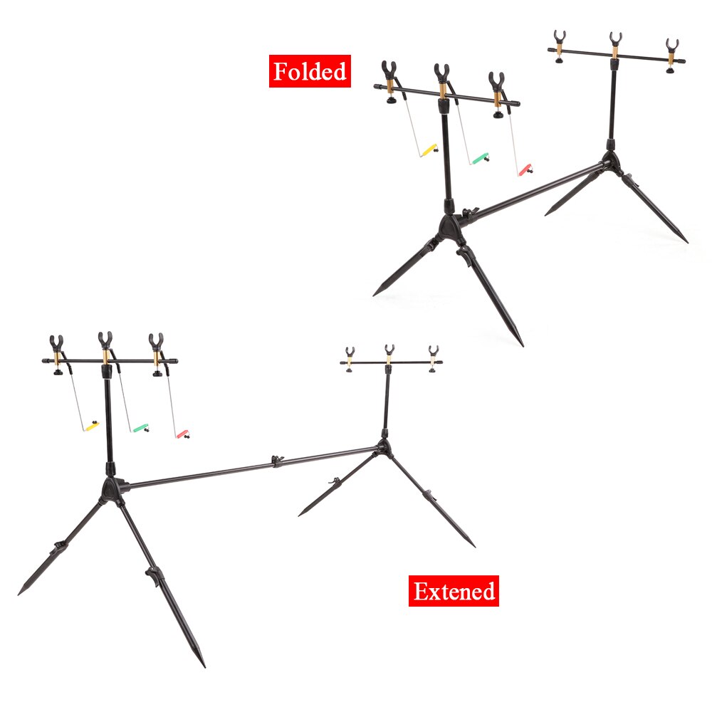 Lixada Adjustable Retractable Carp Fishing Rod Pod Stand Holder Fishing Pole Pod Stand Fishing Tackle Fishing Accessory