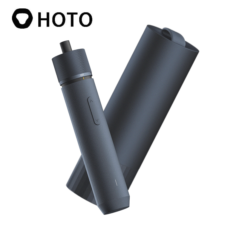 HOTO Monkey Straight Handle Electric Screwdriver Set Torque Adjustment Type-C Charging LED Lighting Aluminum Alloy Storage Tube