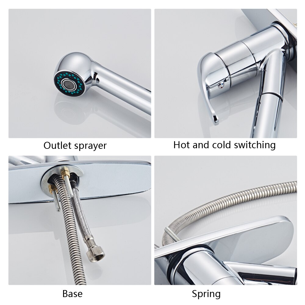 All Copper Kitchen Pull Chromeplate Faucet