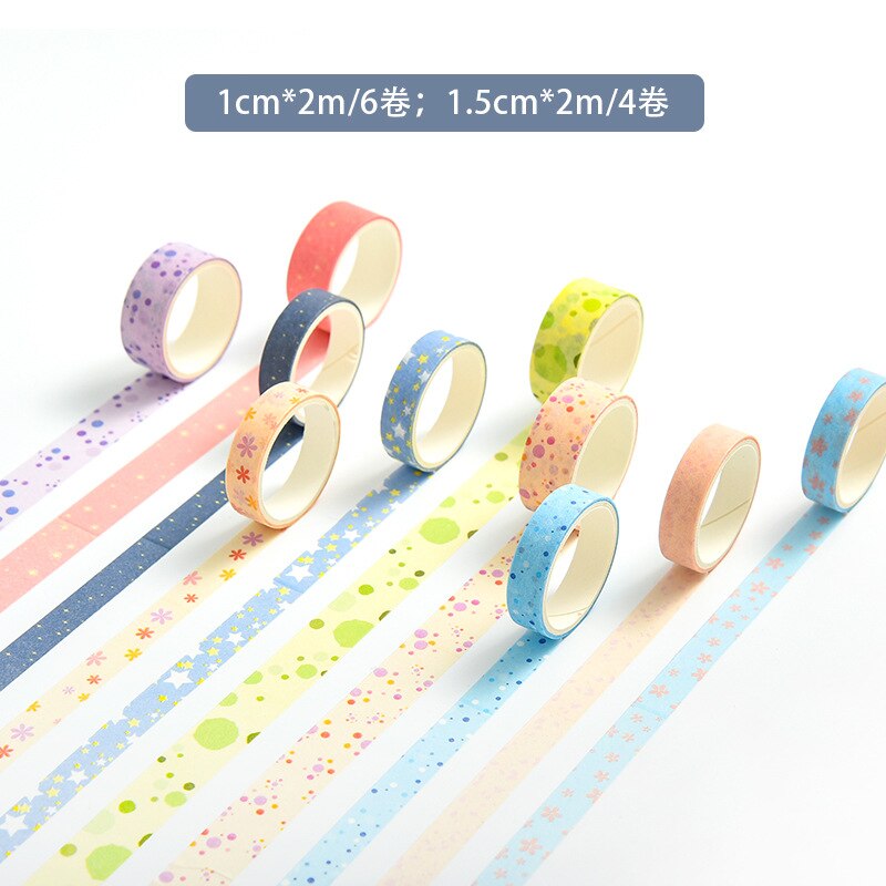10 roll/set washi tape adhesiva masking tape washitapes kawaii stickers papeleria cute korean Decoration japanese decorationtape: B