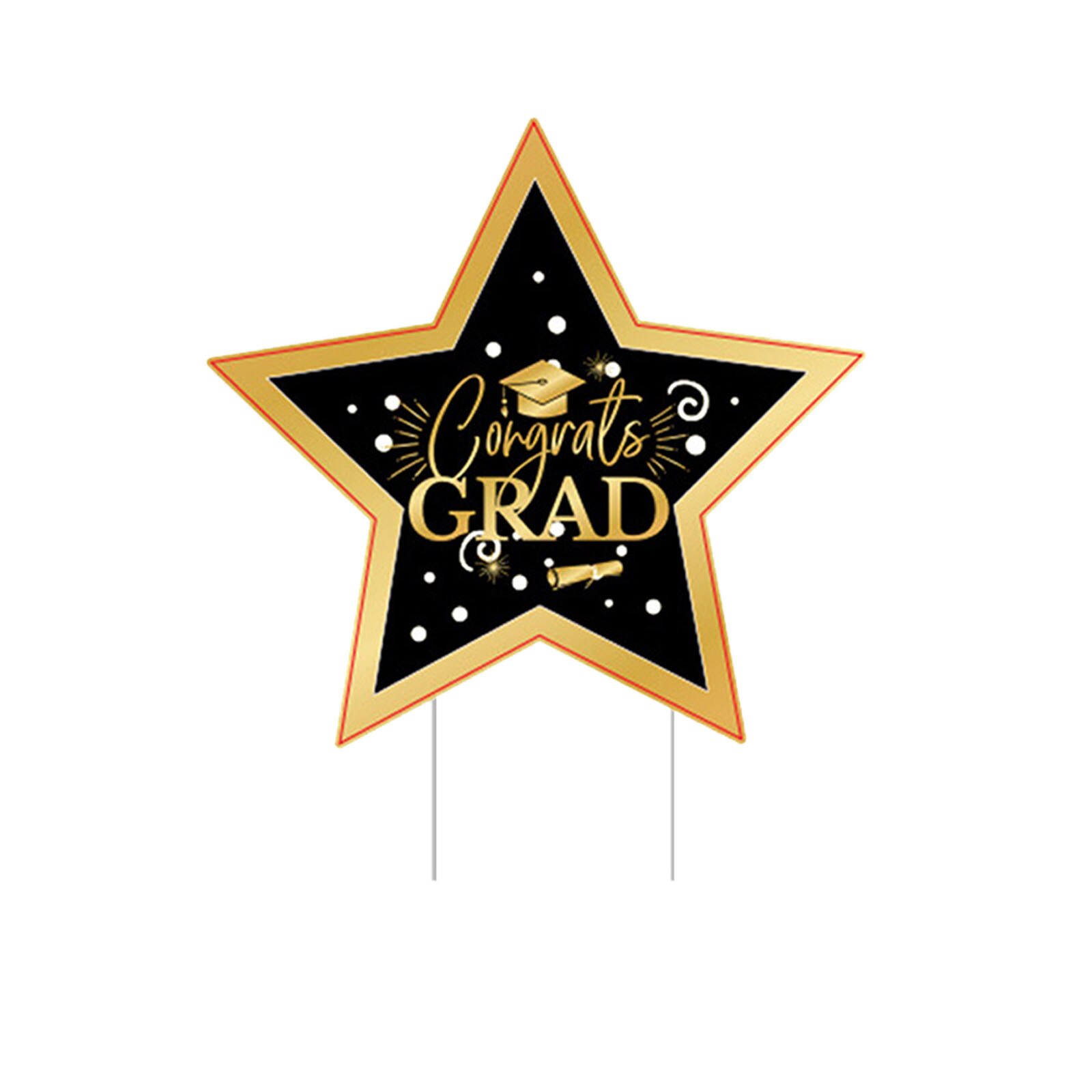 4PC Graduation Season Decorations Banners Outdoor Decoration Products Waterproof Garden Insert Signs Garden PartyHome Decor: D