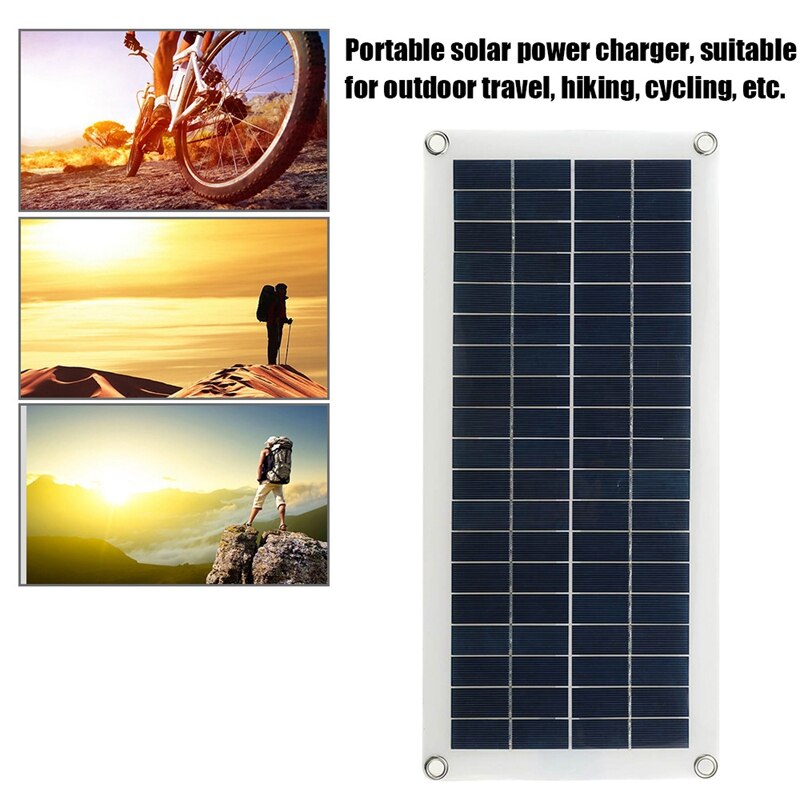Panneau solaire 10W monocristallin avec double Port USB, Flexible, alimentation Mobile, Camping en plein air, chargeur de batterie solaire