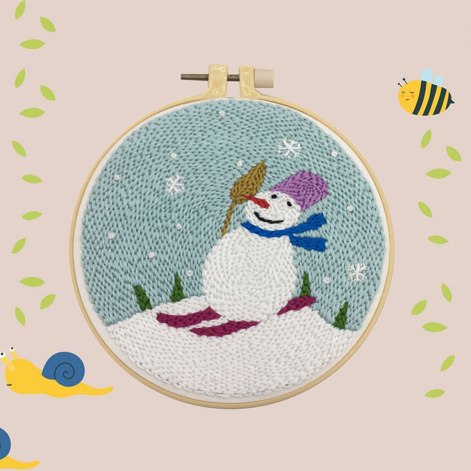 1 Set Punch Needle Embroidery Starter Kits Threader Fabric Embroidery Needles