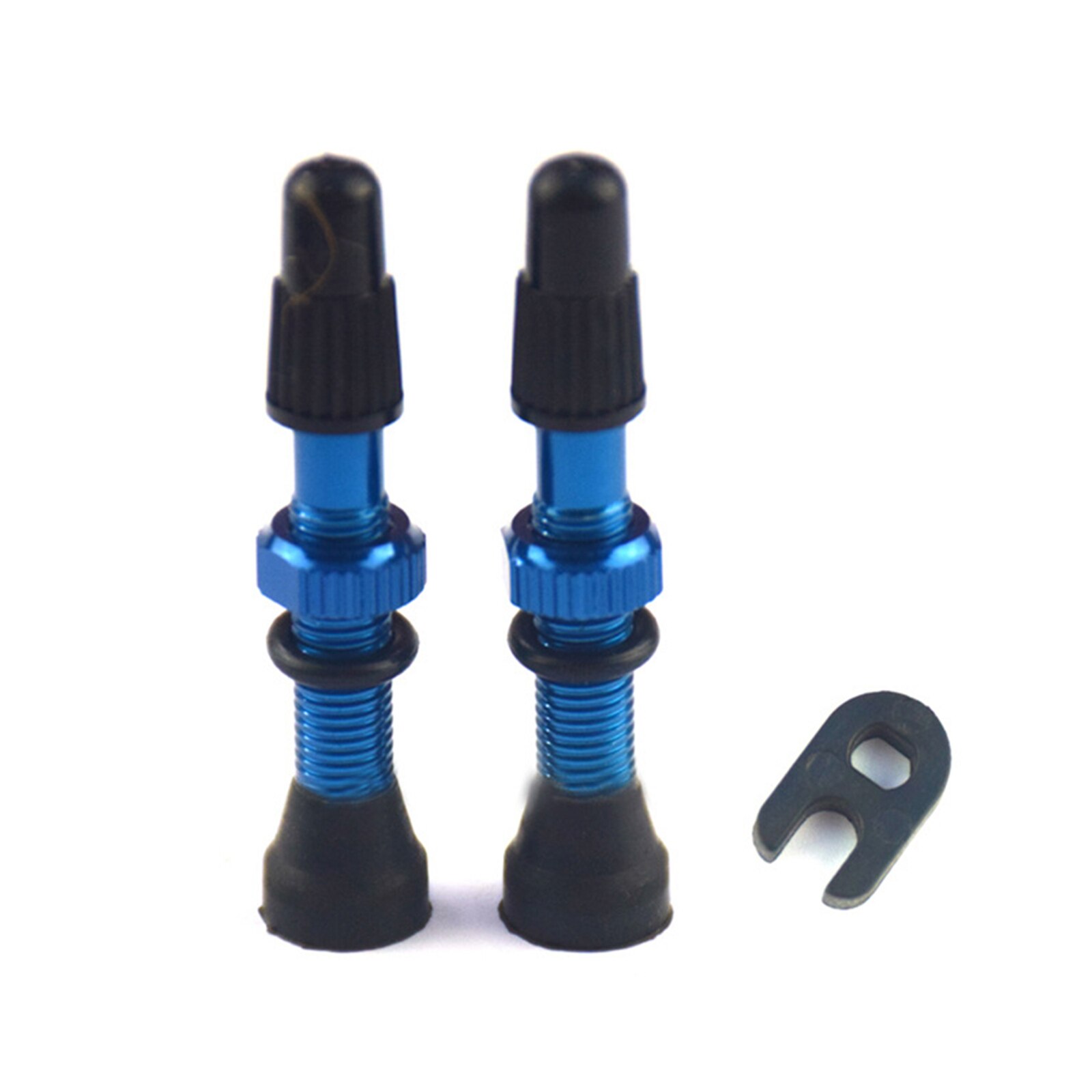 Tubeless Stem Valve Cap Aluminum Alloy 34/46/64mm Bike Accessories 1PC Tubeless Sealant 1Pair For Road MTB Presta Valve: Blue  A14