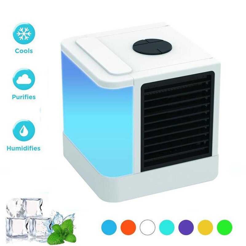 Mini climatiseur refroidisseur d'air Portable dispositif de climatisation humidificateur 7 couleurs lumière bureau ventilateur de refroidissement directe