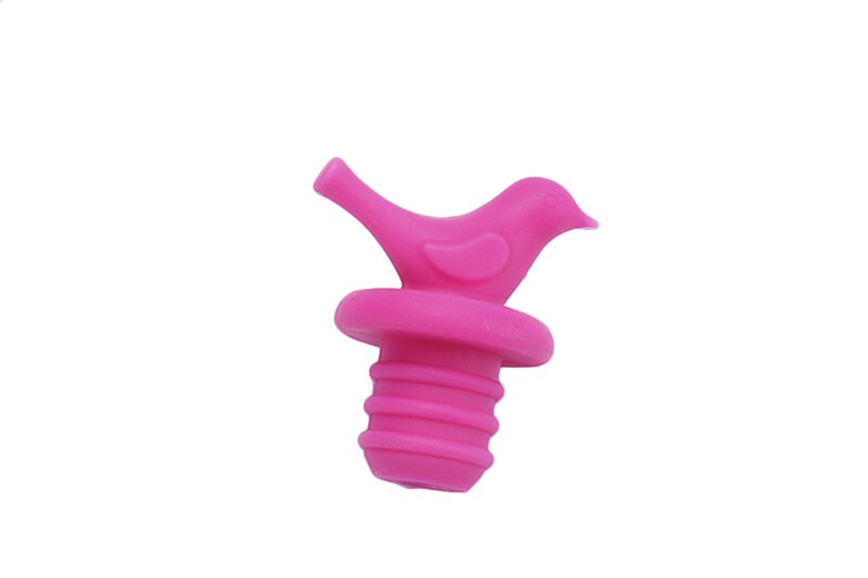 Sales Vogel Vormige Wijnfles Stoppers Siliconen Bier Wijn Kurk Plug Fles Cover Keuken Bar Tool: Rose Red