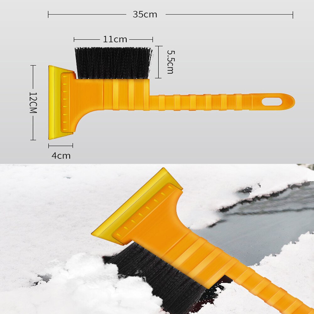Universele sneeuwkrabber voor auto's, 2 in- in-1 ijskrabber met borstel, duurzaam plastic, wintersneeuwschuiver, borstel voor het verwijderen van sneeuw, reinigingsgereedschap