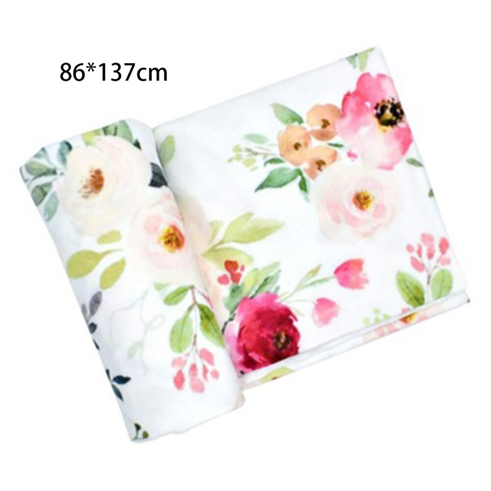Gloednieuwe Peuter Aquarel Afdrukken Donzig Bloemen Dot Baby Deken Inbakeren Slaapzak Wrap Multifunctionele Wrap Doek: Flowers (2)86cm