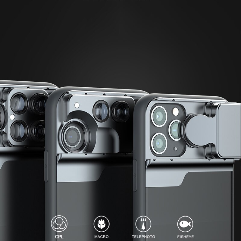 Für iphone 11 Profi fallen Telefon Linsen 2X teleobjektiv Fisheye 10X 20X Makro Objektiv Telefon objektiv Für iPhone 11 Profi Max webcam abdeckung