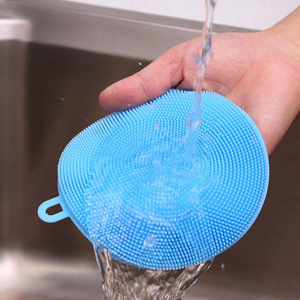 Siliconen Ronde Kom Pan Pot Schoonmaken Wassen Borstel Scrubber Home Kitchen Tool