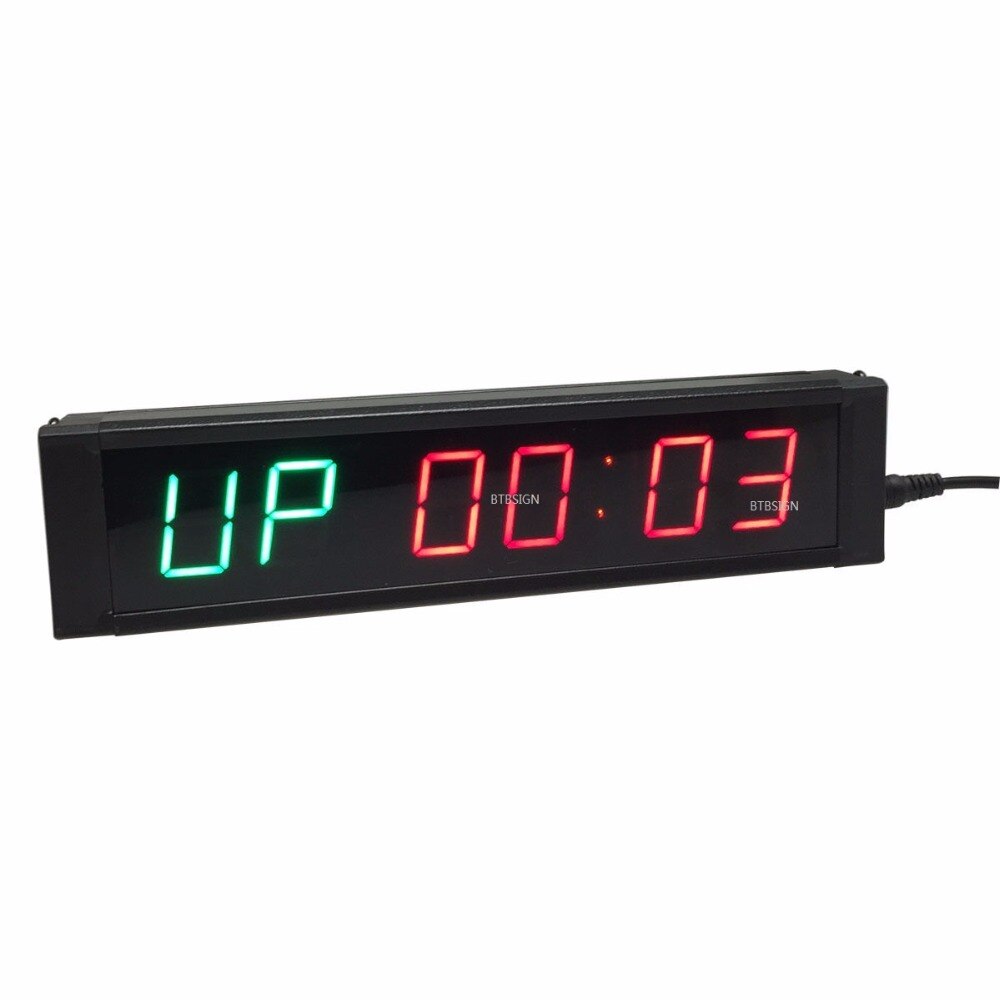 Grøn crossfit timer 1 '' høj 6 cifre led interval timer nedtælling /op ur stopur tabata fgb gym boksning emom mma