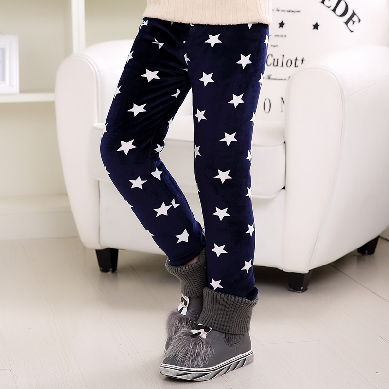 Plus terciopelo engrosamiento niñas polainas invierno algodón cálido bebé niña pantalones dibujos animados niños pantalones niños ropa