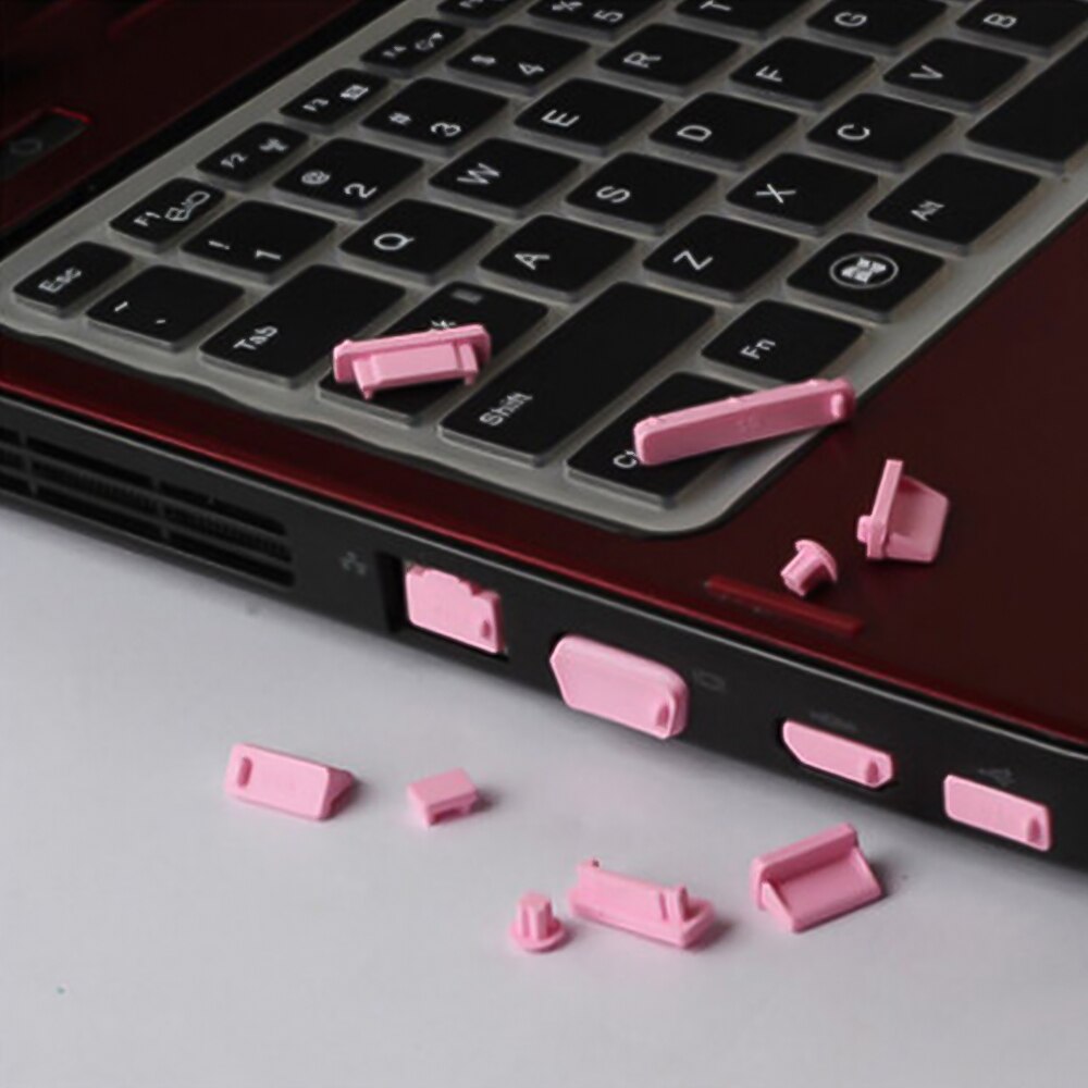 16 Stks/set Laptops Stof Plug Universele Elastische Siliconen Anti-stof Notebook Computer Poort Protector Stofdicht Stopper Cover: Roze