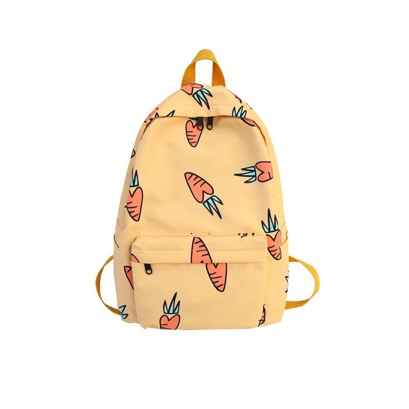 Atinfor femmes en Nylon mignon fruits impression sac à dos sac d'école pour adolescente étanche voyage sac à dos femme: Jaune