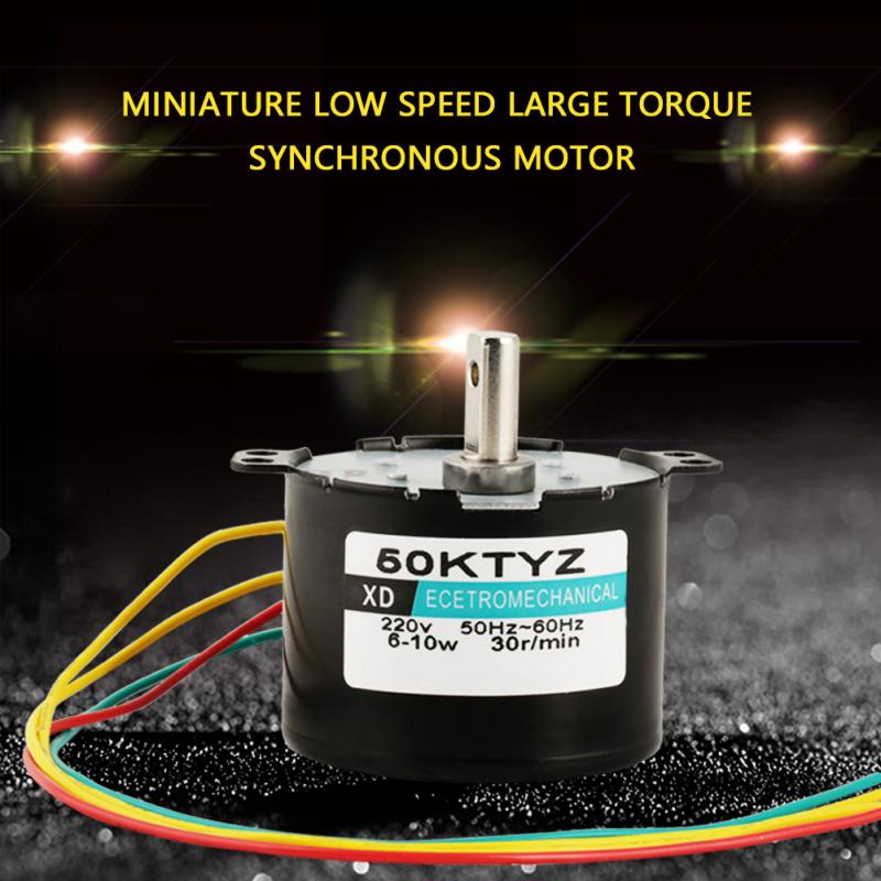 Ac synkronmotor ac-motor 220v 5-50 rpm miniatyr låghastighetsmotor stort kraftmoment synkronmotor cw/ccw