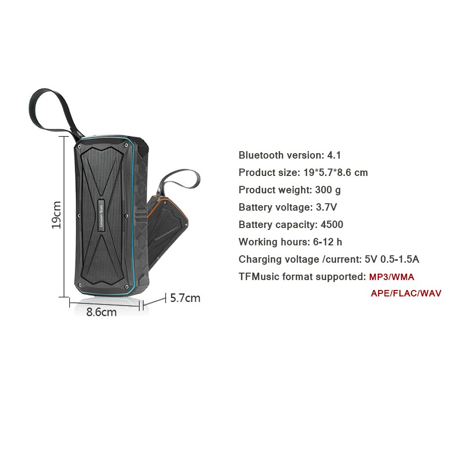 outdoor portable waterproof Bluetooth speaker with strong bass IP66