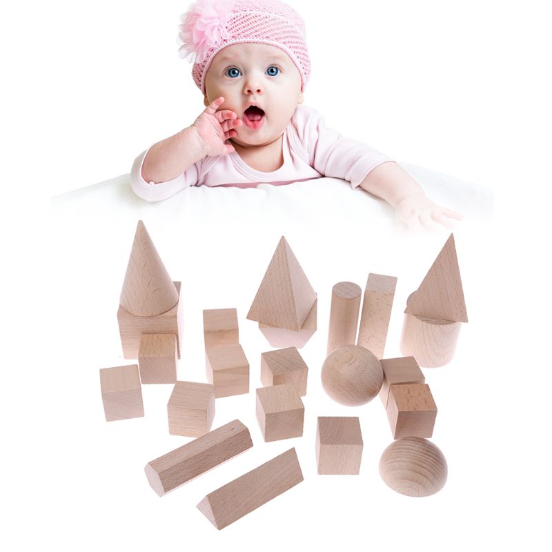 22pcs 3D Geometric Model Wooden Building Blocks Se... – Vicedeal