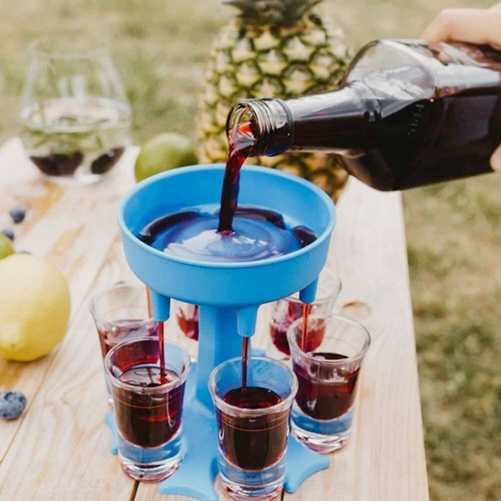 6 Shot Glass Dispenser Holder Carrier Caddy Liquor Dispenser Party Bar Accessory Drinking Games Glass Dispenser Bar Tools
