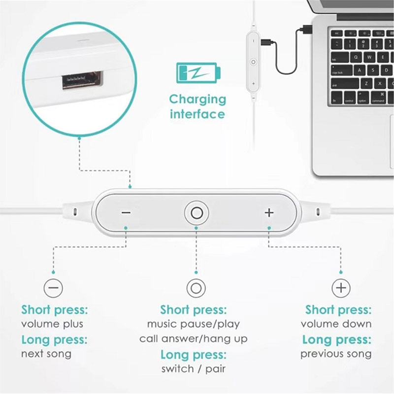 S6 Draadloze Bluetooth Headset Sport Nekband Headset 3D Stereo Ingebouwde Microfoon Ondersteunt Verschillende Smart Telefoon Programma 'S