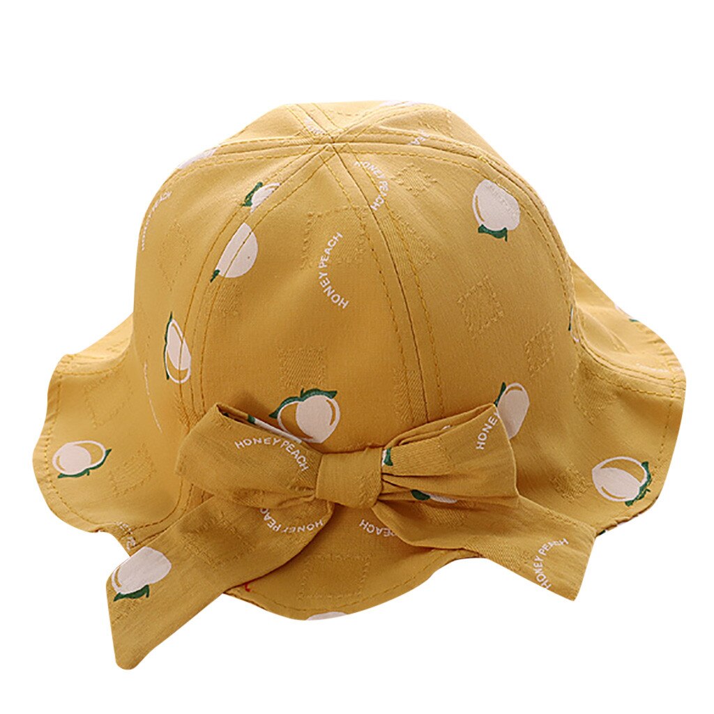 Sombrero de verano con lazo de fruta para niños, gorra de pescador con lazo, protector solar, plegable, para playa, 45: YE