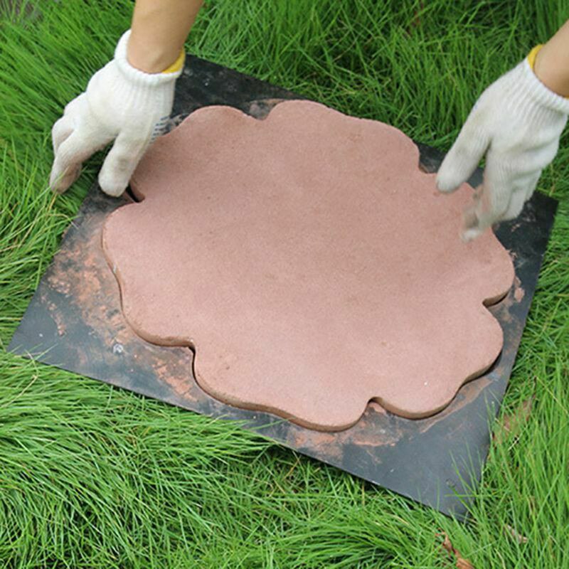 DIY Cement Flower Paving Mold Floor Tile Pavement Mold Stepping Stone Mold Reusable Concrete Cement Stone Garden Road Tool