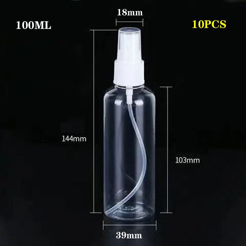 Plastic Spuitfles Kleine Alcohol Spray Fles Desinfectie Speciale Draagbare Aparte Fles Make-Up Water Spray Fles 10Pcs: 100ML