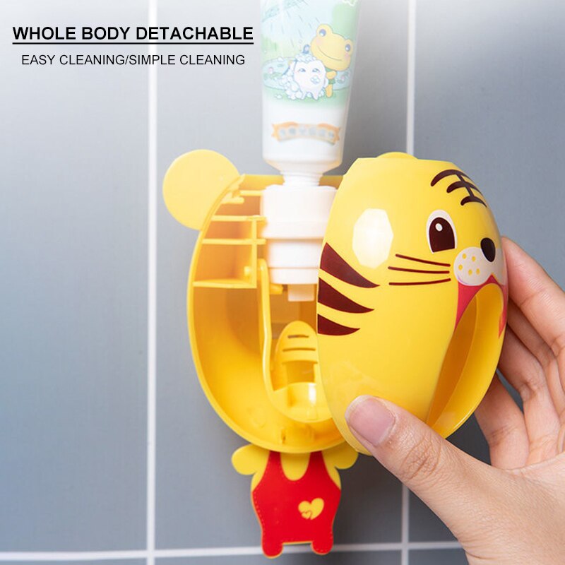 Automatic Toothpaste Dispenser Children Cartoon Toothpaste Holder Wall-Mounted Toothpaste Squeezer Dispenser Toothpaste Rack