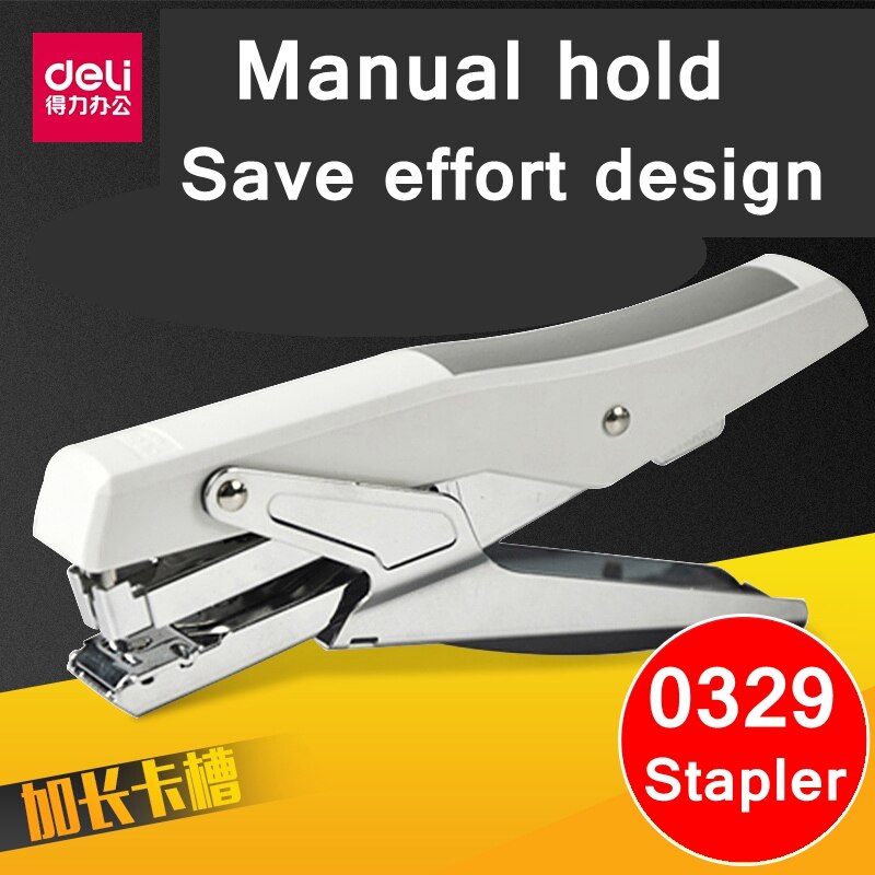 [Readstar] Deli 0329 Handmatige Nietmachine Tang Stijl Inspanningen Saving Hand Papier Binding Omvatten 1 Nietmachine + 10 dozen Nietjes