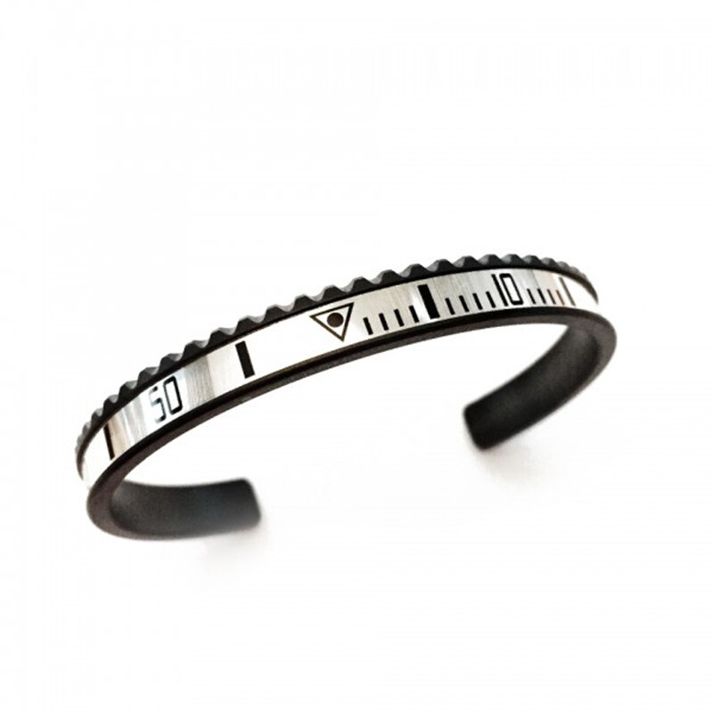 Aço inoxidável manguito pulseiras famosa marca preta pulseira de carro da motocicleta para mulheres s03: black-white