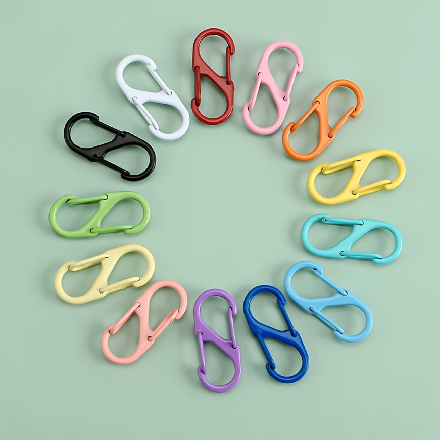 23 stuks mini kleurrijke tassen met dubbele knopen, S-vormige tas-hoedclips, doe-het-zelf sleutelhangeraccessoires met hangende verbindingsringen