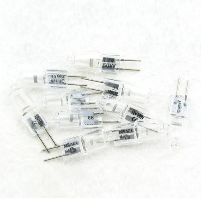 10 pièces G4 ampoule halogène 12V 5W 10W 20W 35W 50W G4 ampoules halogènes Globe lumineux Lot JC bi-pin lampe à LED blanc remplacer lampe à LED