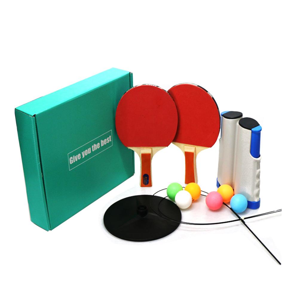 1 Paar Draagbare Tafeltennis Set 1.9M Telescopische Netto Rack Tafeltennis Paddle Pingpong Training Accessoires Set: G