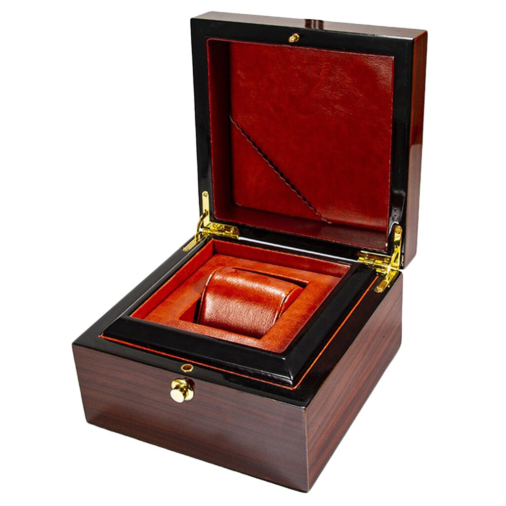 Vintage Massief Houten Horloge Box Case Sieraden Display Case Houten Horloge Organizer Met Pu Kussen